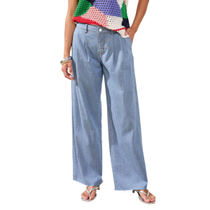Women's Tribal Audrey Pleated Trouser Wide Leg Jeans Baja Blue 8 32
