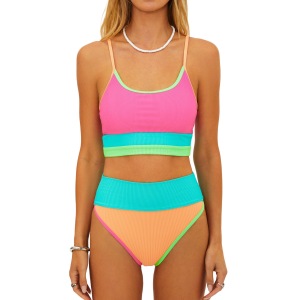 Beach Riot Women's Beach Riot Emmy Swim Bottoms Contemporary Medium Aqua Haze Colorblock - $73.99 at SCHEELS