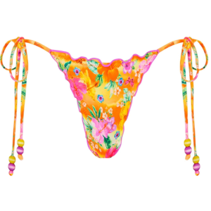 Kulani Kinis Women's Kulani Kinis Lettuce Edge Thong Tie Swim Bottoms Juniors Small Peachy Pocket - $46.99 at SCHEELS