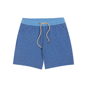 Boys' Fair Harbor Bayberry Swim Trunks Small Blue Waves