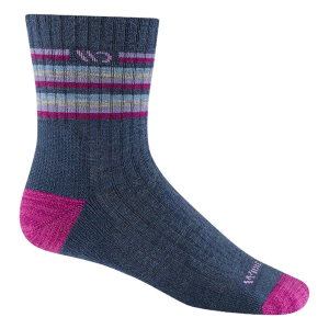 Wide Open Women's Wide Open Multi Stripe Midweight Micro Crew Hiking Socks Denim - $18.99 at SCHEELS