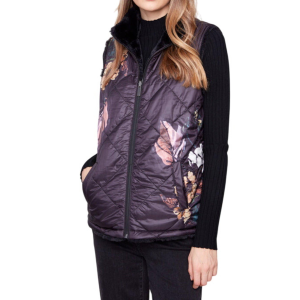 Charlie B Women's Charlie B Printed Reversible Quilted Faux Fur Vest Large Black - $122.99 at SCHEELS
