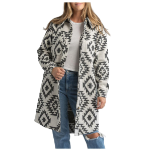 Women's LIV Outdoor Shay Long Sleeve Shacket 2XLarge Black Aztec