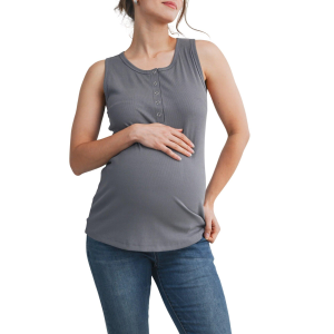Hello Miz Women's Hello Miz Maternity Rib Button Down Tank Top - $26.99 at SCHEELS