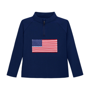 Boys' Courtside Kids Old Glory Long Sleeve 1/2 Zip