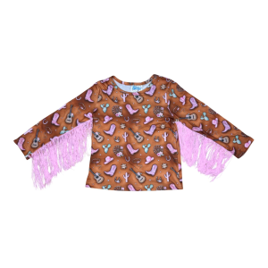 Shea Baby Toddler Girls' Shea Baby Guitar & Cowgirl Fringe Long Sleeve Shirt - $11.99 at SCHEELS