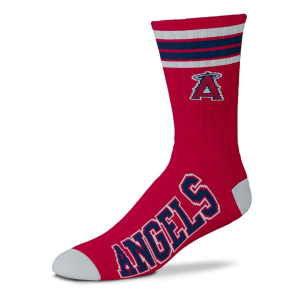For Bare Feet For Bare Feet LA Angels 4 Stripe Deuce Crew Socks - $9.99 at SCHEELS