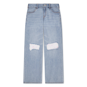 Girls' abercrombie kids Patched Baggy Wide Leg Jeans