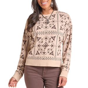 Rock & Roll Denim Women's Rock & Roll Denim Bandana Crewneck Sweatshirt - $47.99 at SCHEELS