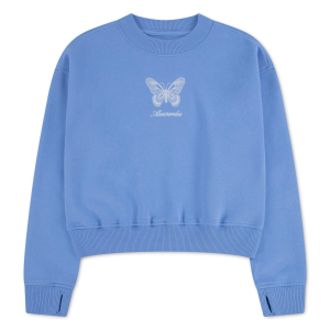 Girls' abercrombie kids Embroidered Butterfly Crewneck Sweatshirt