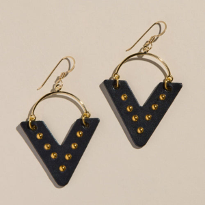 Nickel & Suede Studded Sutton Earrings