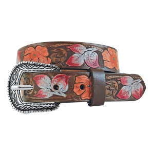 Gem Dandy Girls' Gem Dandy Roper Genuine Buffalo Leather Floral Belt - $33.99 at SCHEELS