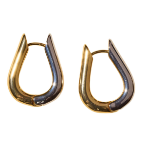 Nickel & Suede Mixed Metal Waterproof Two Tone Huggie Earrings