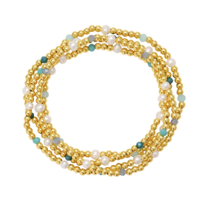 Splendid Iris Pearl & Crystal Accent Beaded Stretch Bracelet
