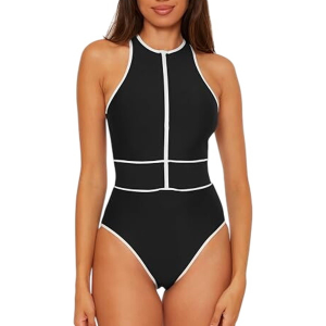 Becca Women's Becca Sport Mode Shannon High Neck Zip One Piece Swimsuit - $110.99 at SCHEELS