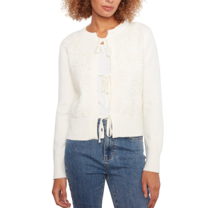 Women's Charlie B Bow Tie Front Jacquard Cardigan