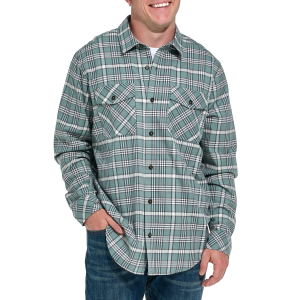 Men's Hallstatt Apparel Yarn Dyed Plaid on Cotton Span Long Sleeve Button Up Shirt
