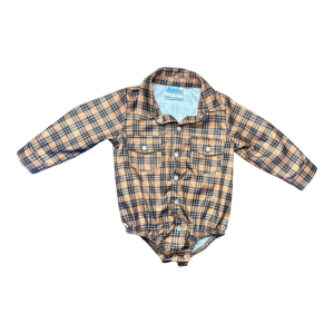 Shea Baby Baby Boys' Shea Baby Brown Plaid Pearl Snap Long Sleeve Onesie - $22.99 at SCHEELS