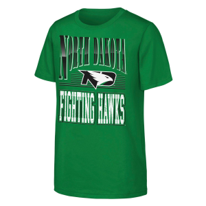 Genuine Stuff Genuine Stuff Kids' North Dakota Fighting Hawks Chrome Header T-Shirt - $18.99 at SCHEELS