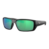 Men's Costa Del Mar Costa Del Mar Fantail PRO Polarized Sunglasses Polarized Sunglasses Matte Black/Green Mirror Polarized Glass