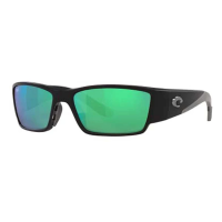 Men's Costa Del Mar Costa Del Mar Corbina Pro Polarized Sunglasses Polarized Sunglasses Matte Black/Green Mirror Polarized Glass