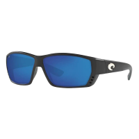 Men's Costa Del Mar Costa Del Mar Tuna Alley Polarized Sunglasses Polarized Sunglasses Matte Black/Blue Mirror Polarized Glass