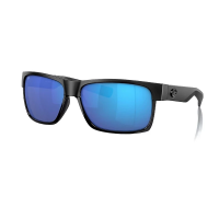 Men's Costa Del Mar Costa Del Mar Half Moon Polarized Sunglasses Polarized Sunglasses Shiny Black/Blue Mirror Polarized Glass