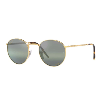 Men's Ray-Ban Ray-Ban New Round Sunglasses Polarized Sunglasses Polished Gold/Silver/Green Chromance Polarized