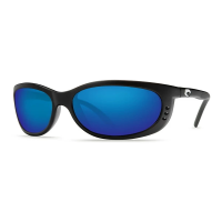 Women's Costa Del Mar Costa Del Mar Fathom Glass Polarized Sunglasses Polarized Sunglasses Matte Black/Blue Mirror Polarized Polycarbonate