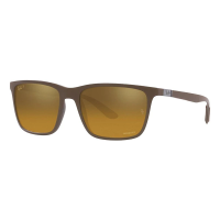 Men's Ray-Ban Ray-Ban 4385 Sunglasses Polarized Sunglasses Matte Brown/Brown/Gold Chromance Polarized