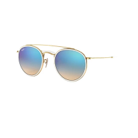 Women's Ray-Ban Ray-Ban Double Bridge Sunglasses Polarized Sunglasses Polished Arista Gold/Blue Polarized