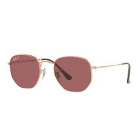 Men's Ray-Ban Ray-Ban Hexagonal Flat Lens Sunglasses Polarized Sunglasses Polished Rose Gold/Violet Polarized