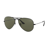 Men's Ray-Ban Ray-Ban Aviator Sunglasses Polarized Sunglasses Polished Black/G-15 Green