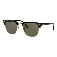 Men's Ray-Ban Ray-Ban Clubmaster Classic Sunglasses Polarized Sunglasses Polished Black On Gold/G-15 Green Polarized