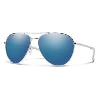 Men's Smith Layback Polarized Sunglasses Silver/ChromaPop Blue Mirror Polarized