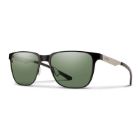 Men's Smith Lowdown Polarized Sunglasses Matte Black Silver/ChromaPop Grey Green