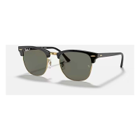 Men's Ray-Ban Ray-Ban Clubmaster Classic Sunglasses Sunglasses Polished Black On Gold/G-15 Green