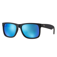 Men's Ray-Ban Justin Color Mix Sunglasses Matte Black/Blue Mirror