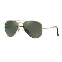 Men's Ray-Ban Aviator Havana Collection Sunglasses Polished Arista Gold/G-15 Green