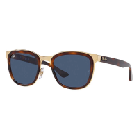 Men's Ray-Ban Clyde Sunglasses Polished Havana On Gold/Dark Blue