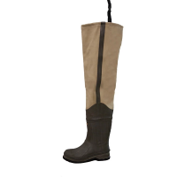 Men's Frogg Toggs Bull Frogg 3-Ply Canvas Felt Hip Waders Boots 7 Khaki