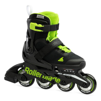 Youth Rollerblade Youth Microblade Adjustable Kids Inline Skates 2-5 Black/Green