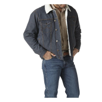 Men's Wrangler Western Style Sherpa Lined Denim Jacket XLarge Rustic Blue