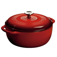 Lodge 6 Quart Red Enameled Cast Iron Dutch Oven