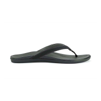 Women's OluKai Ho'opio Flip Flop Sandals Onyx/Onyx