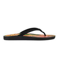 Women's OluKai Puawe Flip Flop Sandals Black / Pineapple