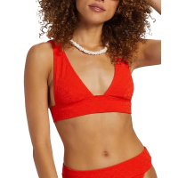 Women's Billabong Remi Plunge Swim Bikini Top Medium Sunset Red