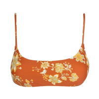 Women's Rhythm Nova Paisley Crop Swim Bikini Top Small Rust