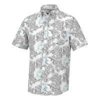 Men's Huk KC Desert Rose Kona Button Up Shirt Large White