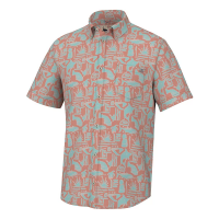 Men's Huk Tiki Beach Kona Button Up Shirt Large Sunburn